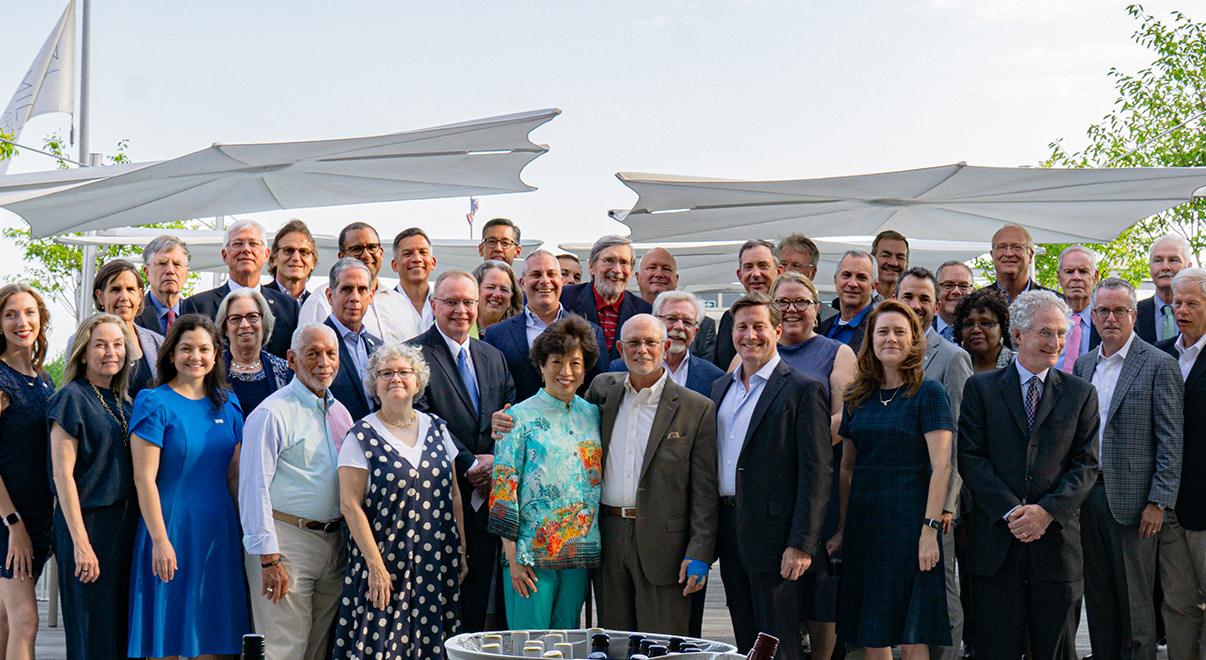 Diverse group of people standing together