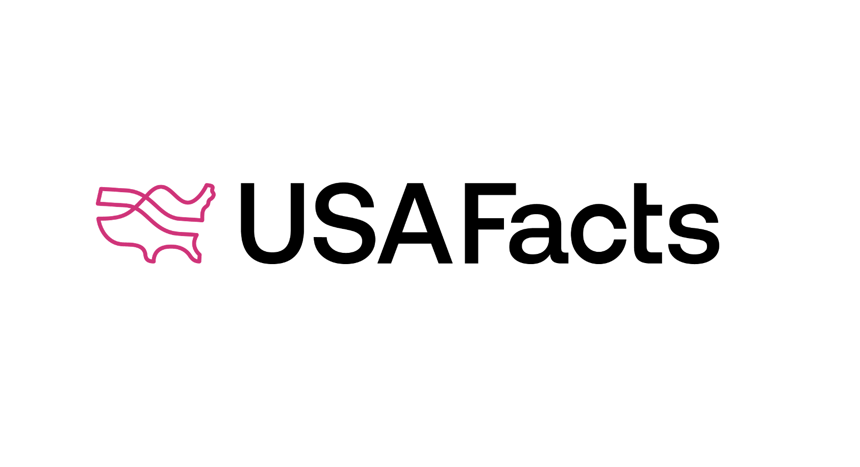 Black and magenta colored USA Facts logo