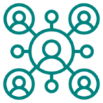 Icon with many people connected